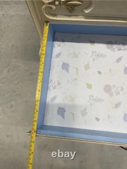 Hollywood Regency French Provincial White Crackled Chest of Drawers Cabinet