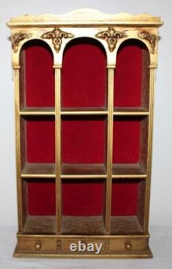 Hollywood Regency Gold Gilt Curio Wall Shelf or Tabletop Display Baroque Design