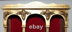 Hollywood Regency Gold Gilt Curio Wall Shelf or Tabletop Display Baroque Design