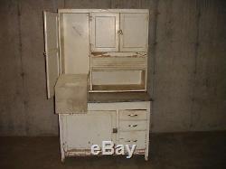 Hoosier Cabinet Antique painted wood Hoosier Cabinet with flour bin / sifter