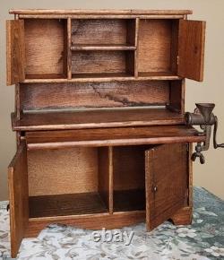 Hoosier Cabinet, Child, Salesman, Bakers Kitchen Work Station, Oak, c1900 18t