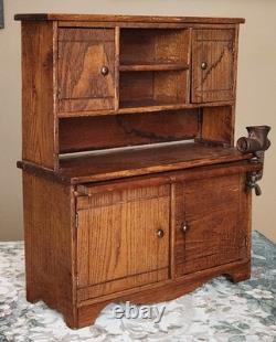 Hoosier Cabinet, Child, Salesman, Bakers Kitchen Work Station, Oak, c1900 18t