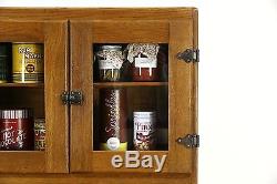 Hoosier Oak & Maple 1915 Antique Kitchen Pantry Cupboard, Flour Sifter
