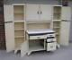 Hoosier Style Cabinet Complete With Two (2) Rare Side Cabinets