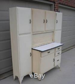 Hoosier Style Cabinet complete with Two (2) Rare Side Cabinets, 