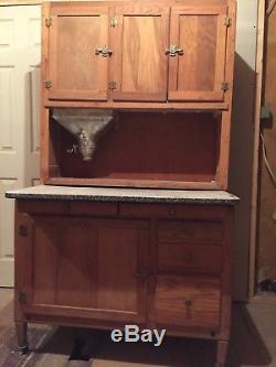 Hoosier brand Antique Oak Kitchen Cabinet (authentic) loaded with many features