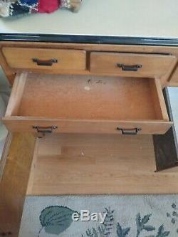 Hoosier cabinet with pullout table and lots of storage cabinets