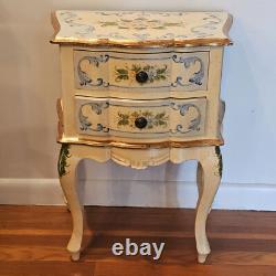 Horchow Hand Painted Florentine Wood Nightstand End Table Hall Cabinet Italian