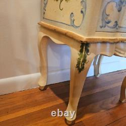 Horchow Hand Painted Florentine Wood Nightstand End Table Hall Cabinet Italian
