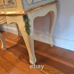 Horchow Hand Painted Florentine Wood Nightstand End Table Hall Cabinet Italian
