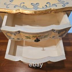 Horchow Hand Painted Florentine Wood Nightstand End Table Hall Cabinet Italian