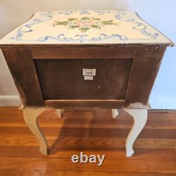 Horchow Hand Painted Florentine Wood Nightstand End Table Hall Cabinet Italian