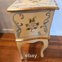 Horchow Hand Painted Florentine Wood Nightstand End Table Hall Cabinet Italian
