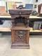 Horner Quartersawn Carved Oak Griffin Cabinet