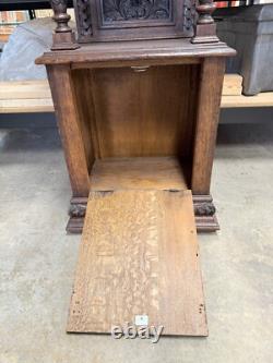 Horner Quartersawn Carved Oak Griffin Cabinet