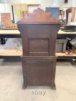 Horner Quartersawn Carved Oak Griffin Cabinet