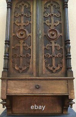 Huge antique french cabinet furniture early 1900's woodwork Henri II style 25lb
