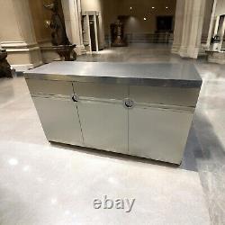 Iconic MID Century Modern Brushed Stainless Steel Credenza By Pierre Cardin