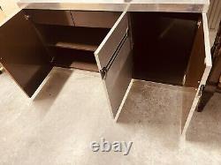 Iconic MID Century Modern Brushed Stainless Steel Credenza By Pierre Cardin