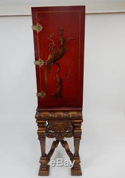 Incredible English George II Chinoiserie Cabinet on intricate carved base 65