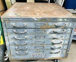 Industrial 6 Drawer Map Cabinet