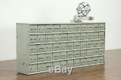 Industrial Salvage Antique 55 Drawer File or Collector Cabinet, Old Paint #28845
