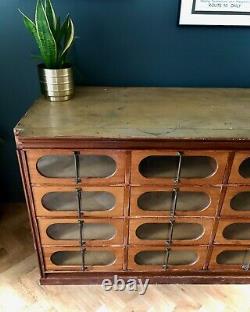 Industrial Vintage Antique Apothecary Haberdashery Cabinet Drawers Shop