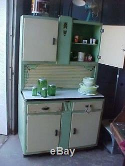 Inpeccable Art Deco Vintage Hoosier Cabinet Mid Century Kitchen ORIGINAL PAINT