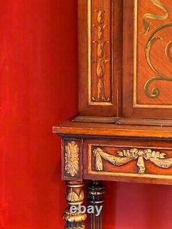 Italian Handpainted, Carved and Parcel Gilt Neoclassical Cabinet