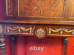 Italian Handpainted, Carved and Parcel Gilt Neoclassical Cabinet