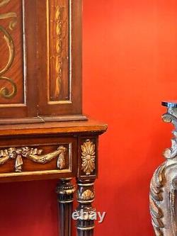 Italian Handpainted, Carved and Parcel Gilt Neoclassical Cabinet