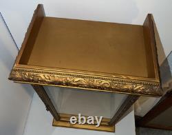 Italian Ornate Gold Glass Display Cabinet Antique Brass Carvings 21 x 11 x 7