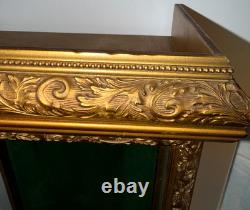 Italian Ornate Gold Glass Display Cabinet Antique Brass Carvings 21 x 11 x 7