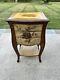 Italian Tuscan Style Paint Decorated Wooden Nightstand Side Table With 3 Drawers