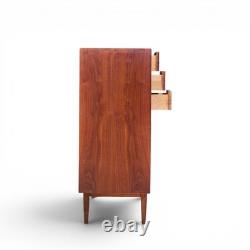 Jack Cartwright for Founders Mid Century Walnut and Cane Bar Cabinet
