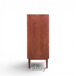 Jack Cartwright for Founders Mid Century Walnut and Cane Bar Cabinet