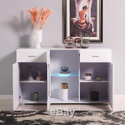 Kitchen Storage Buffet LED Cabinet Sideboard Cupboard Console Table WithDrawers