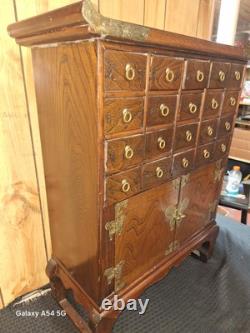 Korean Apothecary Chest Early to Mid 1900's 20 Drawers With Inside Storage