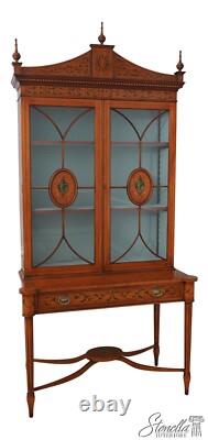 L68343 Vintage Adams Paint Decorated Satinwood China Cabinet