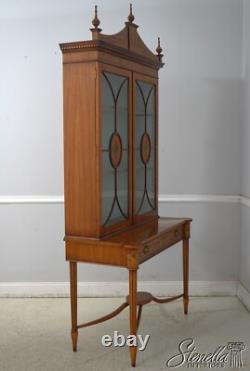 L68343 Vintage Adams Paint Decorated Satinwood China Cabinet