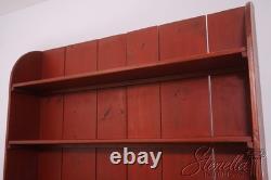 L71161 Country Red Paint Decorated Step Back Cupboard Hutch