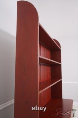 L71161 Country Red Paint Decorated Step Back Cupboard Hutch