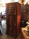 Large Antique Pine Virginia Railroad Map Chest Industrial Architct Map 20 Drawer