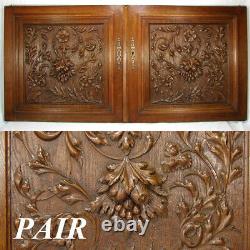 LG 25 Antique Victorian Brack Forest Style Oak Cabinet or Furniture Door PAIR