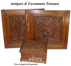 LG 25 Antique Victorian Brack Forest Style Oak Cabinet or Furniture Door PAIR