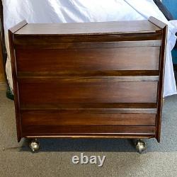 Lane, Furniture MCM, Walnut, Record Cabinet On Castors 1960's, Vintage, Retro