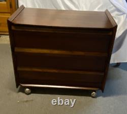 Lane, Furniture MCM, Walnut, Record Cabinet On Castors 1960's, Vintage, Retro