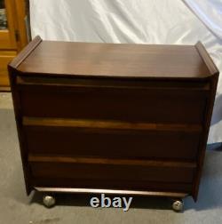 Lane, Furniture MCM, Walnut, Record Cabinet On Castors 1960's, Vintage, Retro