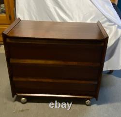Lane, Furniture MCM, Walnut, Record Cabinet On Castors 1960's, Vintage, Retro