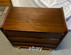 Lane, Furniture MCM, Walnut, Record Cabinet On Castors 1960's, Vintage, Retro